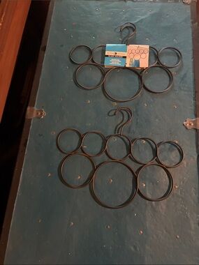 NWT- Set of 2 InterDesign Brown Multi-Ring Scarf & Belt Organizer